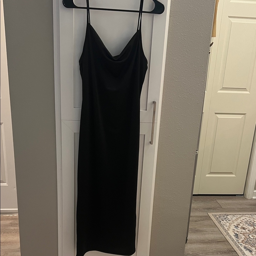Elegant Black Spaghetti Strap Dress